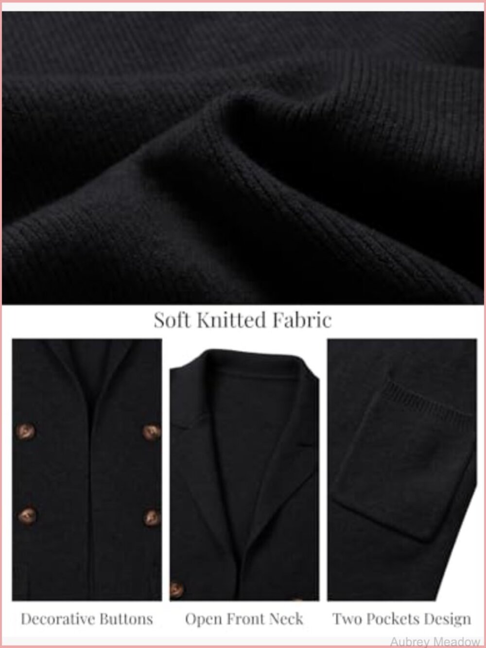 Open Front Long Cardigan Sweater Casual Knit Coatigan with Pockets - Picture 5 of 6